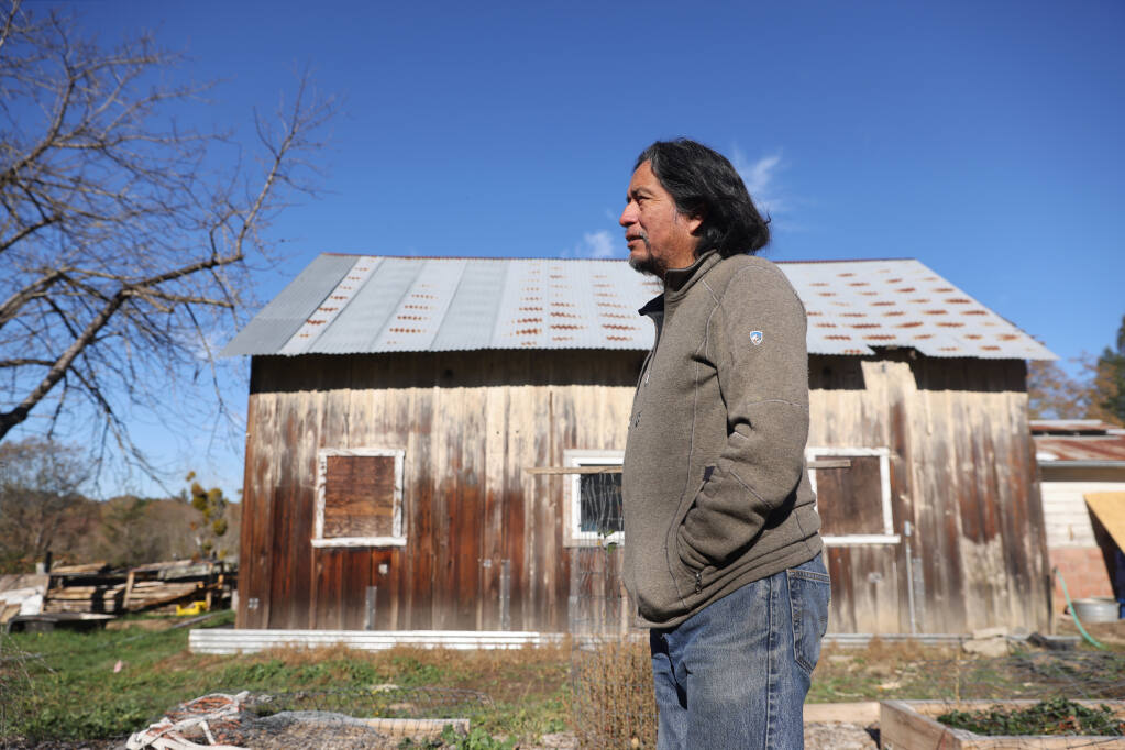 Redbird Willie, a land steward and manager, at Heron Shadow Farm, a 7.6 acre property purchased by The Cultural Conservancy. Photo taken home in Sebastopol, Calif., Tuesday, November 29, 2022. (Beth Schlanker/The Press Democrat)