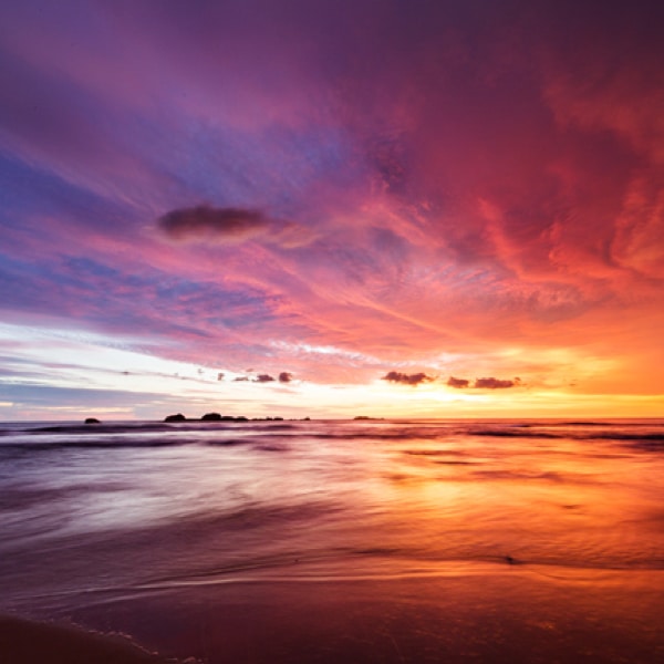 Sunset over the ocean.