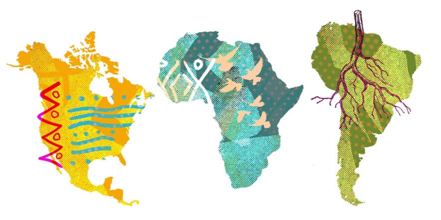 Illustration of continents.